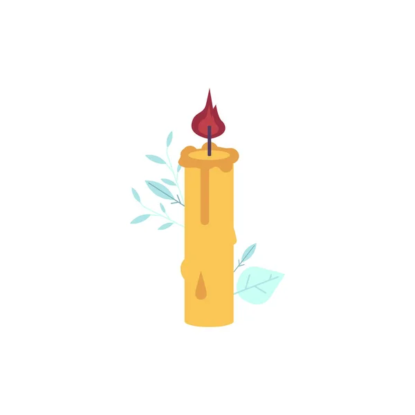 Vector Cartoon candles icon. Wax lit, romantic celebration — Stock Vector