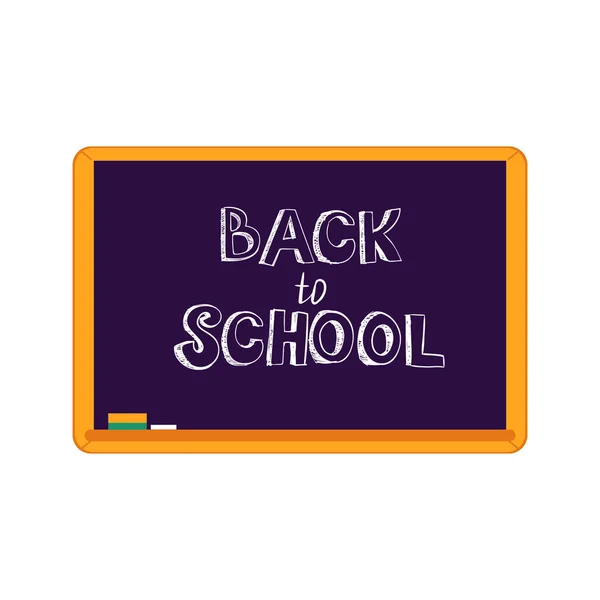 Vektorillustration av tillbaka till skolan text design - handskrivna krita sign på blackboard. — Stock vektor