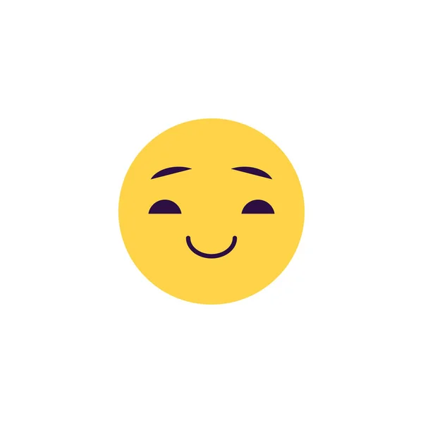 Illustration vectorielle émoticône souriante - Bande dessinée visage boule souriante avec expression positive . — Image vectorielle
