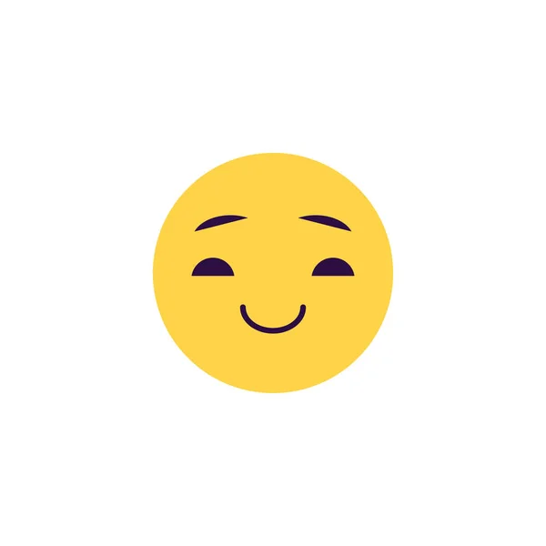 Ilustração vetorial de emoticon sorridente - bola sorridente de rosto cômico com expressão positiva . —  Vetores de Stock