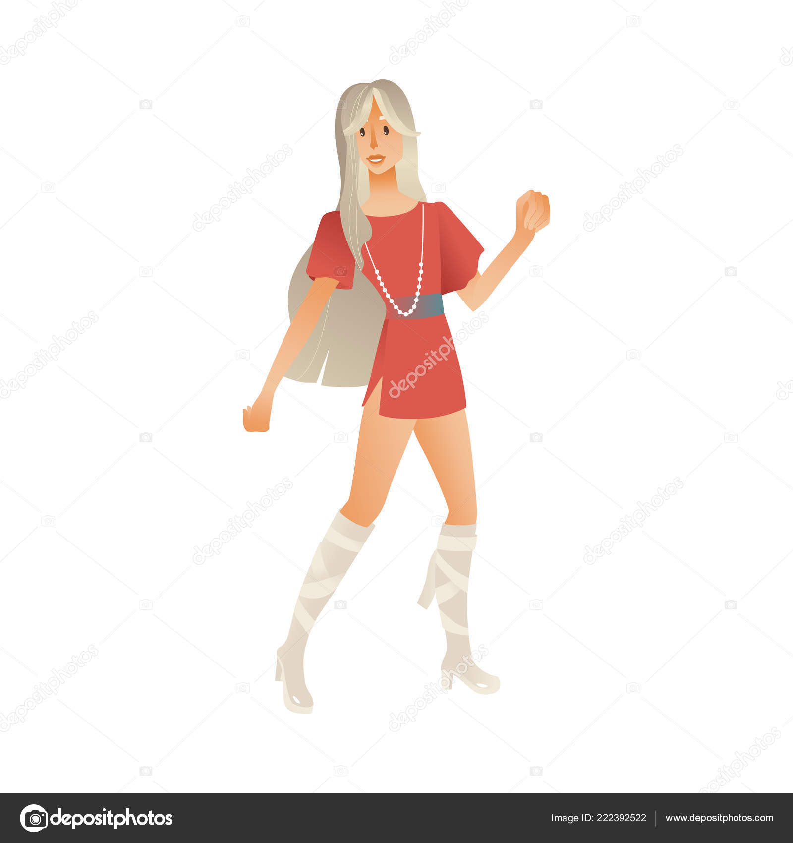 70s Disco Short Hairstyles Disco Dancing Woman Vector