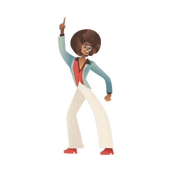 Ilustracja wektorowa człowieka taniec disco na białym tle. — Wektor stockowy