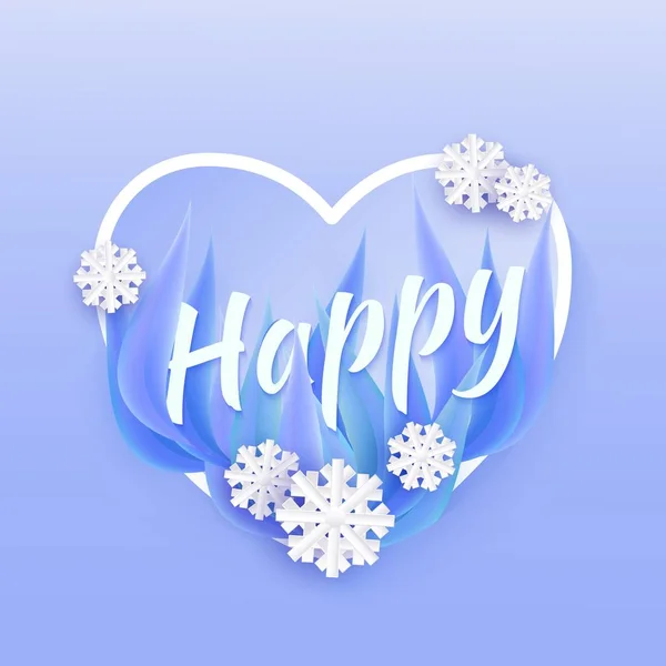Vector winter background a abstract flat snowflake
