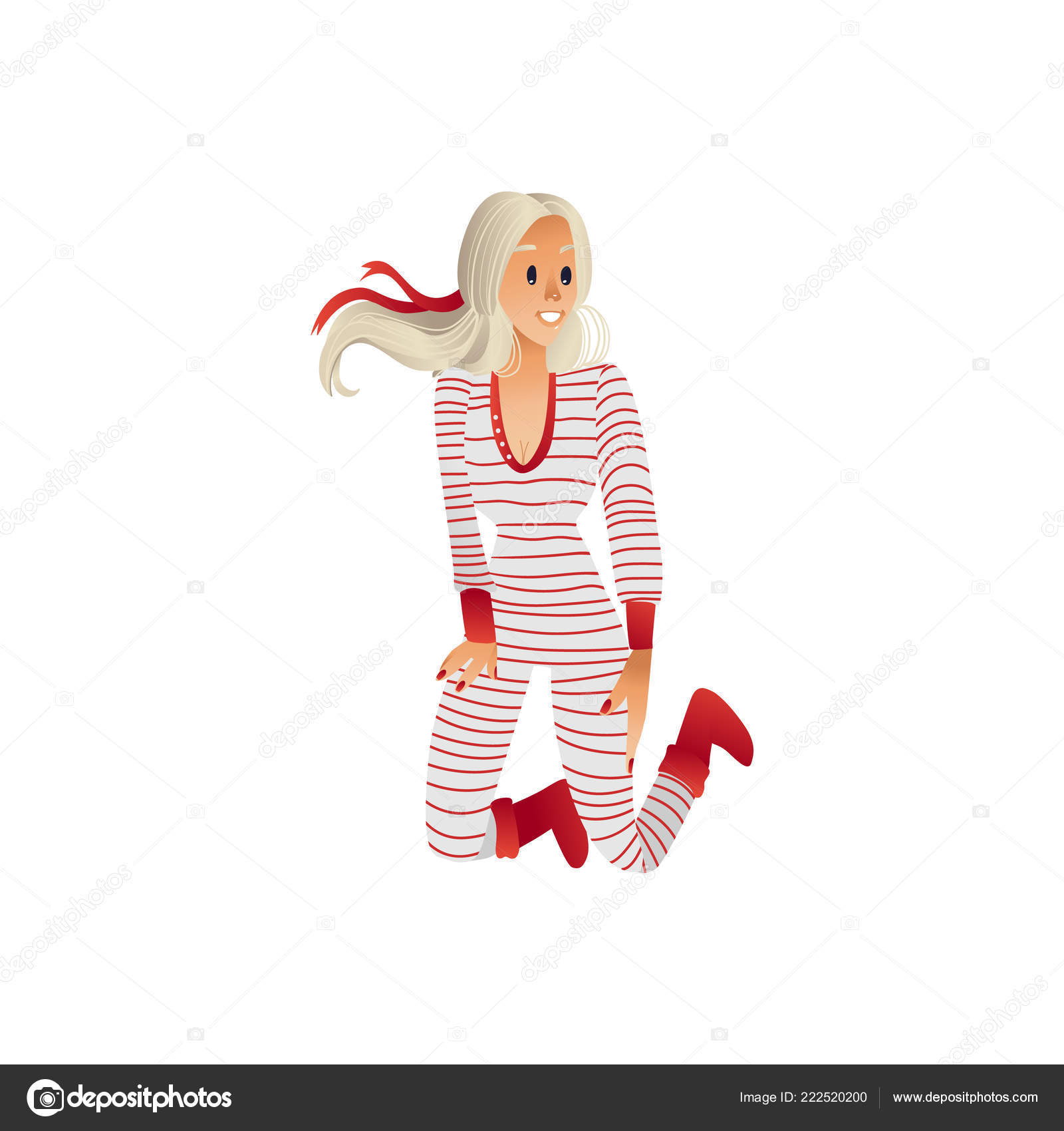 Download Vector illustration of young smiling woman in home cozy ...
