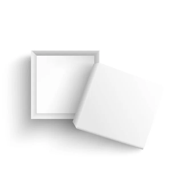 Vektor bílé prázdné krabičce otevřené na černém pozadí — Stockový vektor