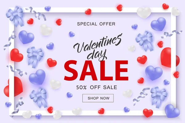 Vector feliz día de San Valentín oferta especial diseño — Archivo Imágenes Vectoriales