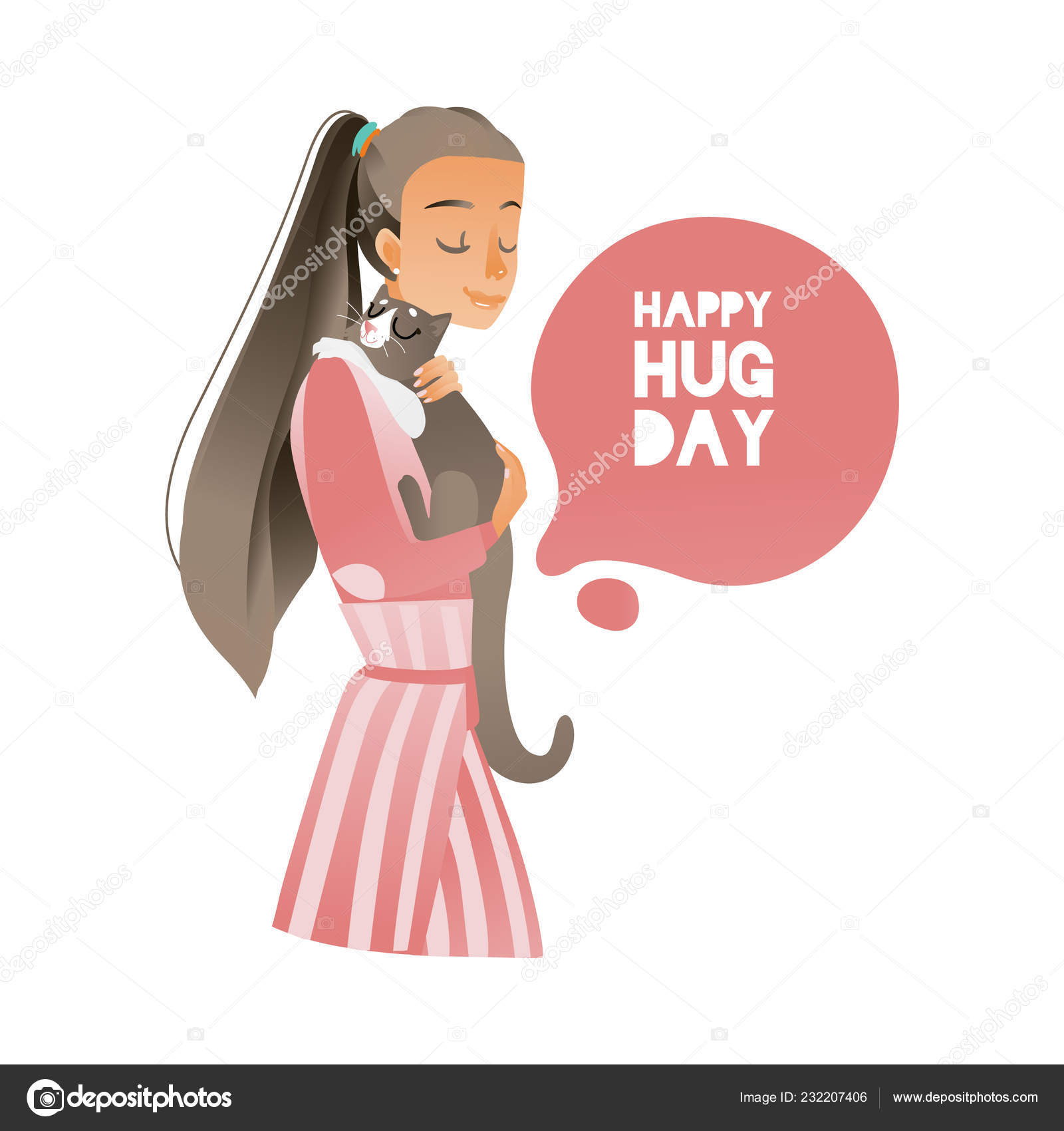 Vector Sketch Boy Kid Holding Cute Puppy Dog Stock Vector