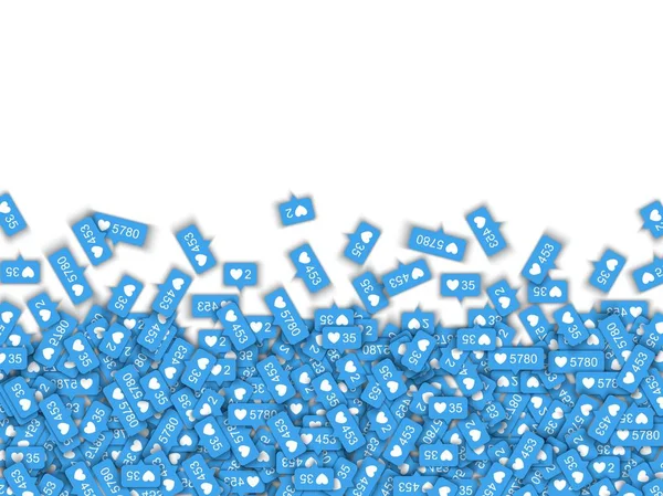 Sosyal ağ counter simgeler vektör çizim afiş kenarlık çerçeve mavi ile seviyor. — Stok Vektör