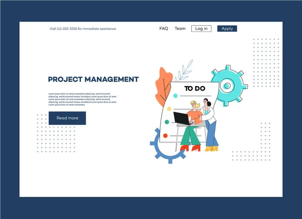 矢量扁平项目管理外包网页 — 图库矢量图片