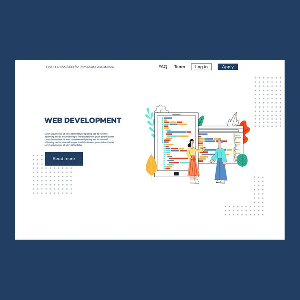 矢量 web 开发移动应用程序平面概念 — 图库矢量图片