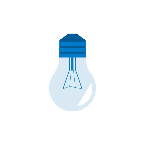 Vector illustration of light bulb turned off in flat style isolated on white background. — Stock Vector
