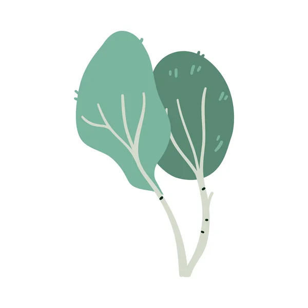 Vecteur abstrait arbre vert plante dessin animé icône — Image vectorielle