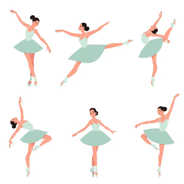 Vektor elegante Ballerina im Tutu-Kleid tanzen — Stockvektor