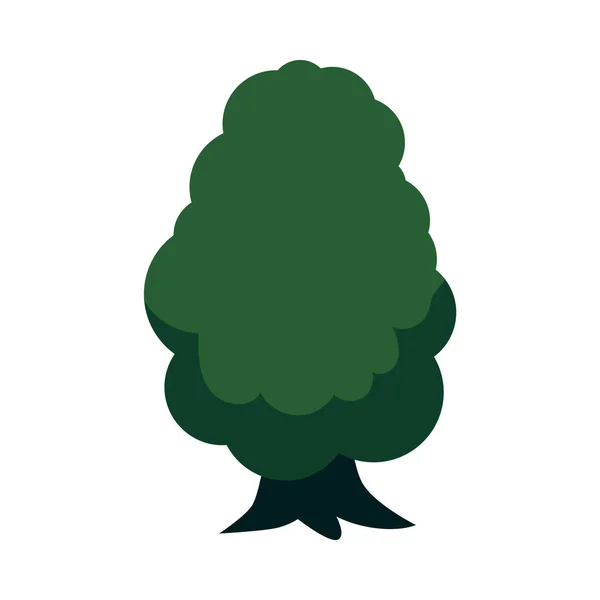 Pohon abstrak vektor dengan ikon dedaunan hijau - Stok Vektor