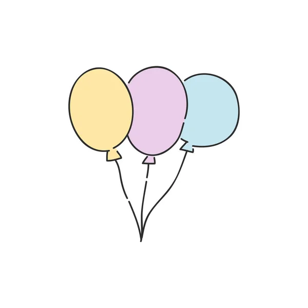 Banda barevné helium balónky izolovaných na bílém pozadí. — Stockový vektor