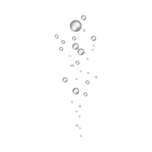 Sualtı fizzing hava akışı gerçekçi 3d tarzında beyaz arka plan üzerinde izole bubbles. — Stok Vektör