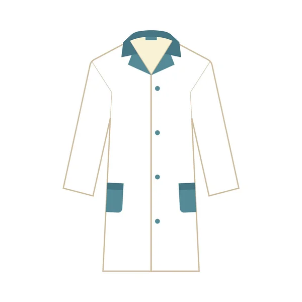 Vector uniforme de laboratorio, vestido blanco icono plano — Archivo Imágenes Vectoriales