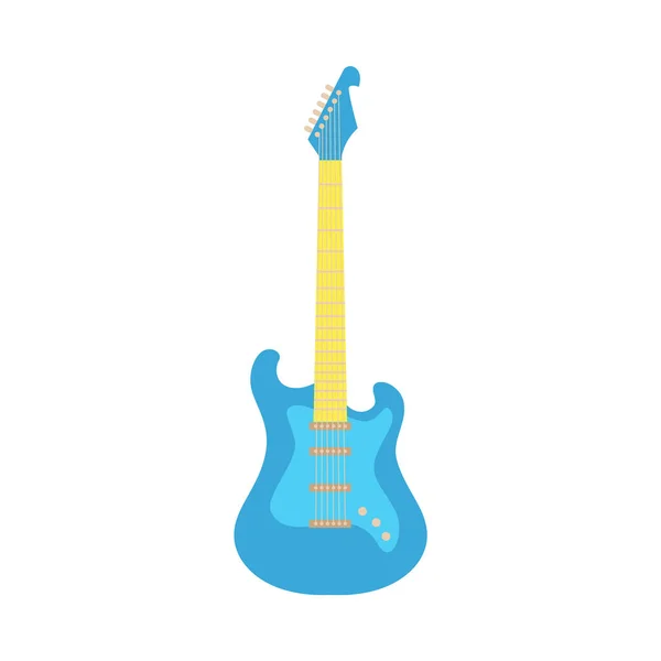 Vector black electric guitar, classic rock icon — Stock Vector