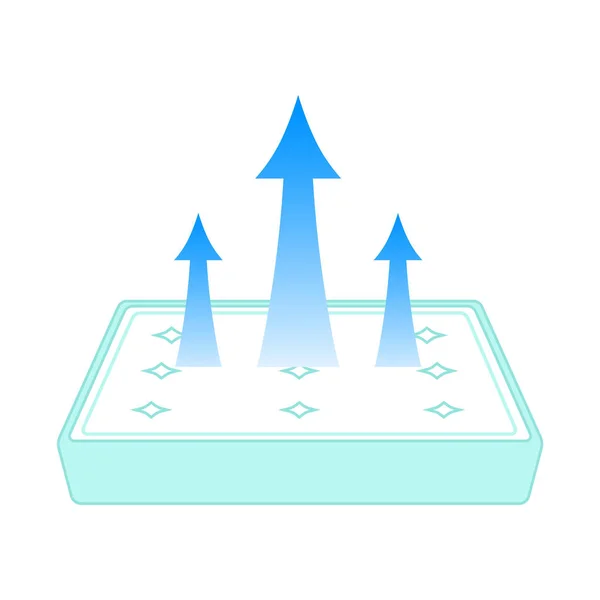 Дыхательная удобная ортопедическая двойная матраса из современных технологических материалов . — стоковый вектор