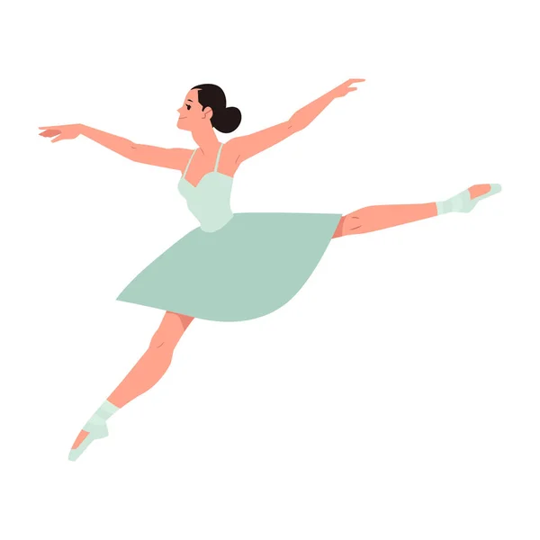 De elegante ballerina vector in tutu jurk dansen — Stockvector