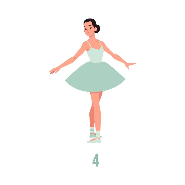 Vector elegant ballerina in tutu dress dancing