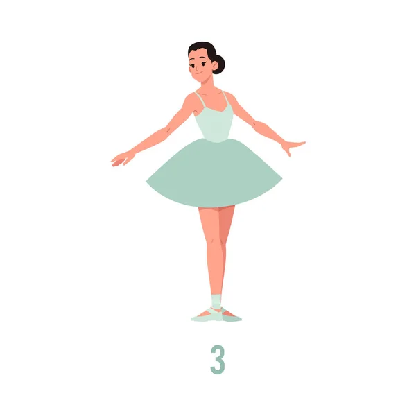 Vektor elegáns balerina a tutu ruha tánc — Stock Vector