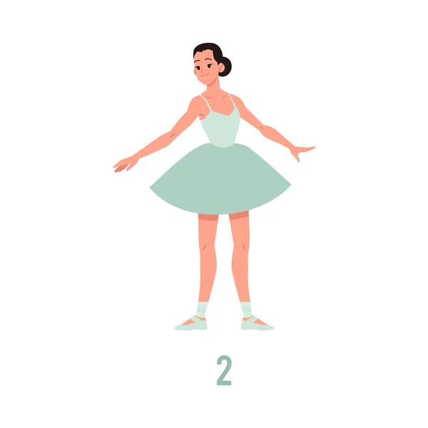 Вектор елегантна балерина в сукні-турі танцює — стоковий вектор