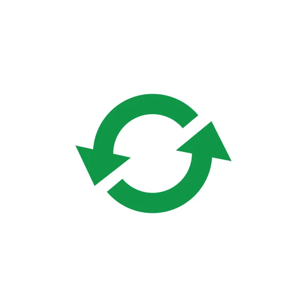 Μηδέν απορρίμματα και ανακύκλωση σύμβολο με πράσινα βέλη σε κύκλο μορφή. — Διανυσματικό Αρχείο