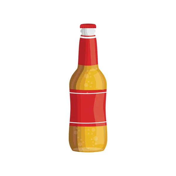 Vettore piatto bottiglia di vetro di birra icona mochup — Vettoriale Stock