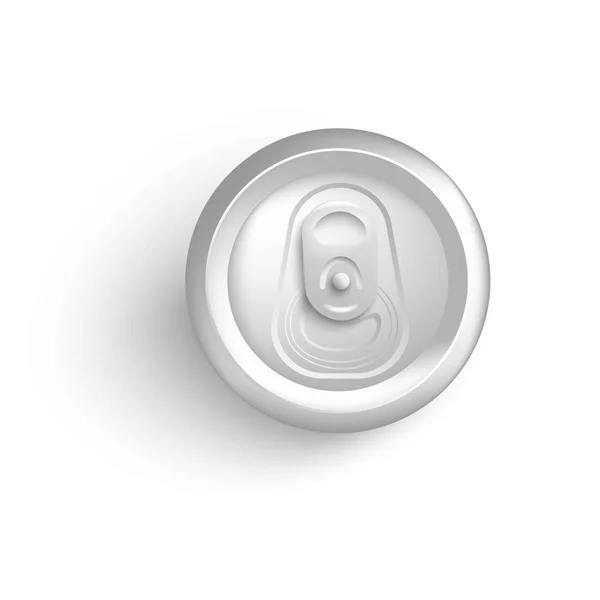 Visão superior de alumínio branco pode mockup para refrigerante ou cerveja . — Vetor de Stock