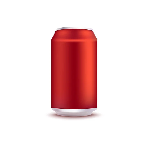 红色空白铝罐头模型的向量例证. — 图库矢量图片