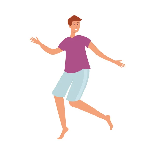 Junger Mann tanzt auf Beachparty — Stockvektor
