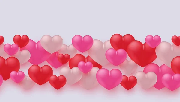 Ilustração vetorial de amor e banner de amizade com formas de coração coloridas . — Vetor de Stock