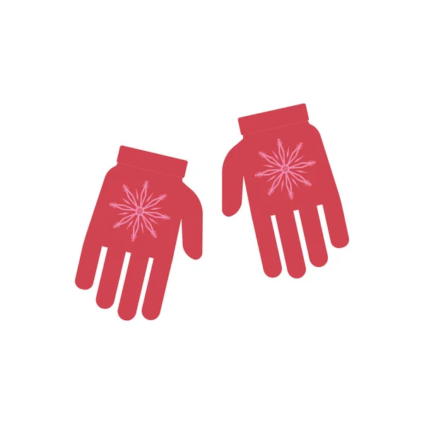 Vector εικονογράφηση του χειμώνα πλεκτά γάντια με στολίδι. — Διανυσματικό Αρχείο