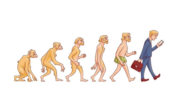 Évolution des personnes vectorielles du singe à l'entreprise — Image vectorielle