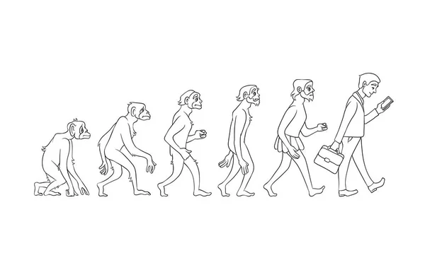 Vector mensen evolutie van aap naar bedrijf — Stockvector
