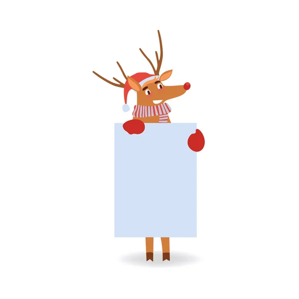 Векторная плоская милая рождественская шляпа северного оленя — стоковый вектор