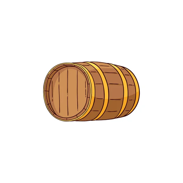 Vector barril de alcohol de madera, vino de ron wiskey — Vector de stock