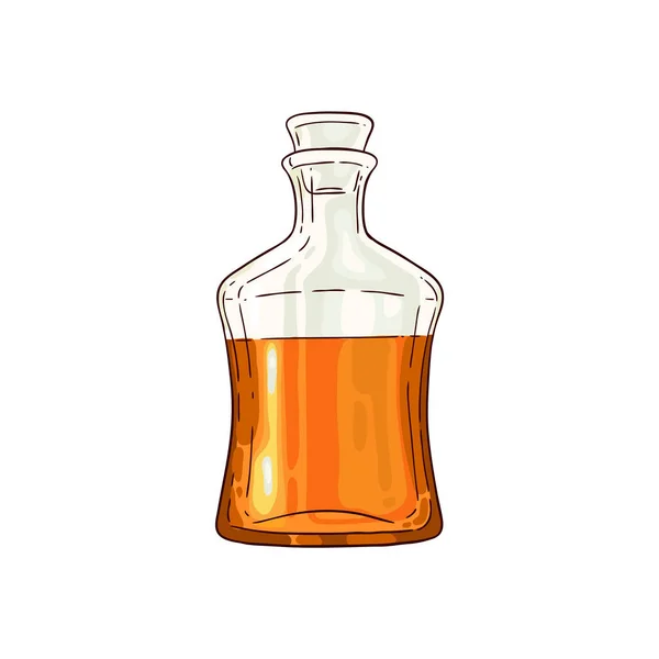 矢量半威士忌苏格兰玻璃瓶图标 — 图库矢量图片