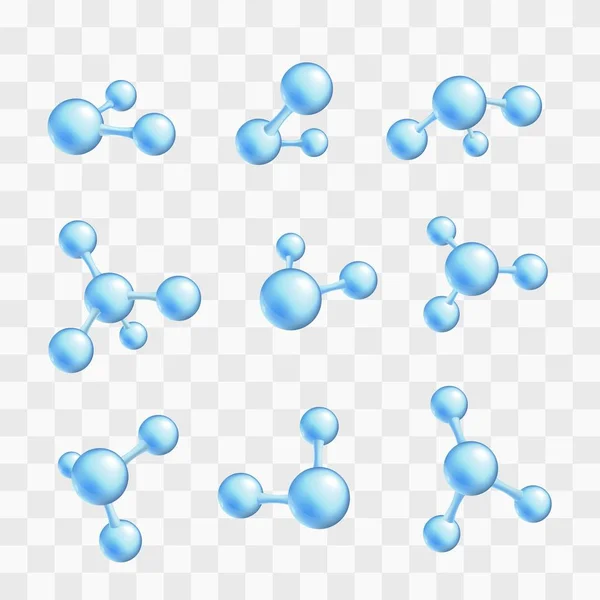 青い抽象的な原子分子のベクトルを設定 — ストックベクタ