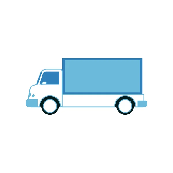 Ładunku Wysyłki Biały Ciężarówka Boku Niebieski Przyczepa Zobacz Płaski Białym — Wektor stockowy