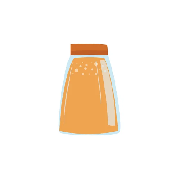玻璃罐与果酱或果汁在平样式查出在白色背景 — 图库矢量图片