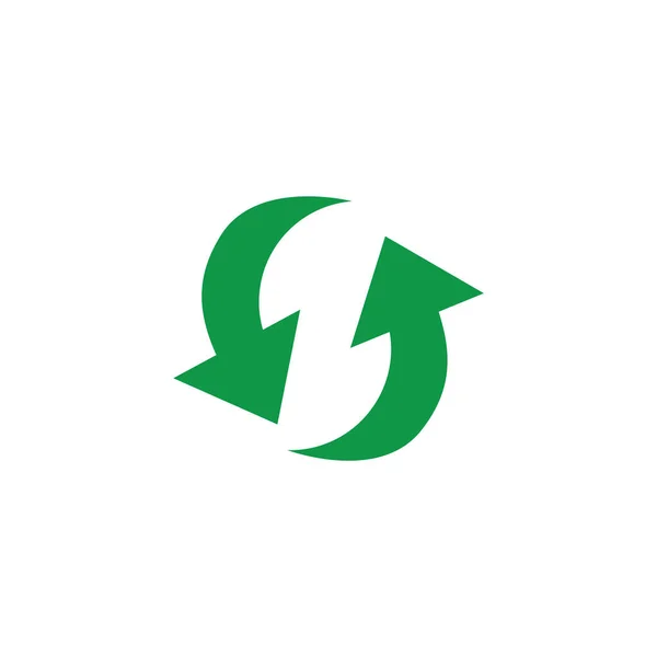 Vector εικονογράφηση της ανακύκλωσης και επαναχρησιμοποίησης σύμβολο με πράσινα βέλη σε κύκλο μορφή. — Διανυσματικό Αρχείο