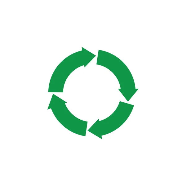 Διάνυσμα πράσινο βέλη ανακύκλωσης εικονίδιο zerowaste έννοια — Διανυσματικό Αρχείο