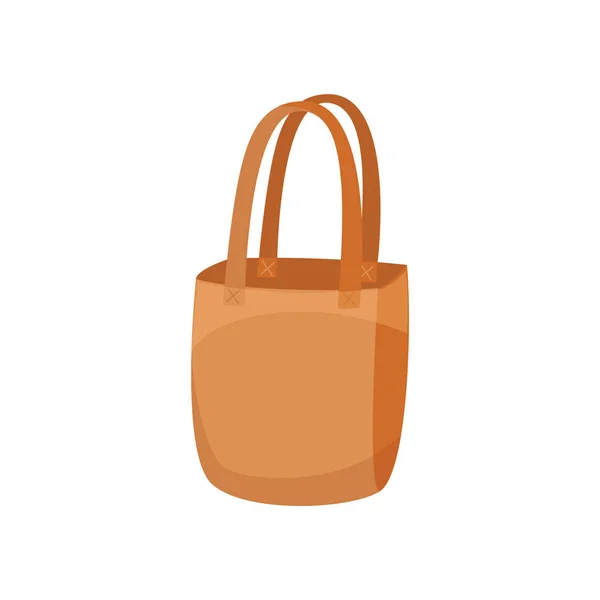 Bez alışveriş çantası yeniden kullanmak üzere vektör çizim ve sıfır kavramı atık. — Stok Vektör