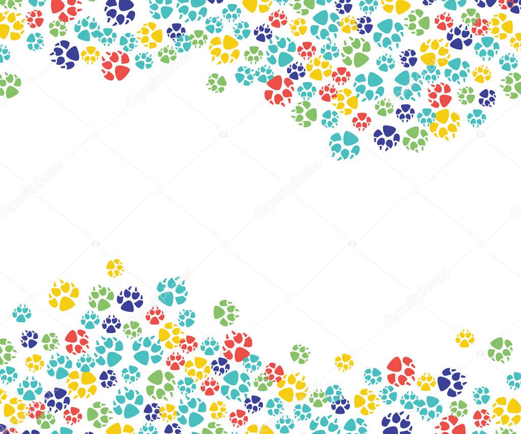 Vector abstrac animal paw footprint pattern icon