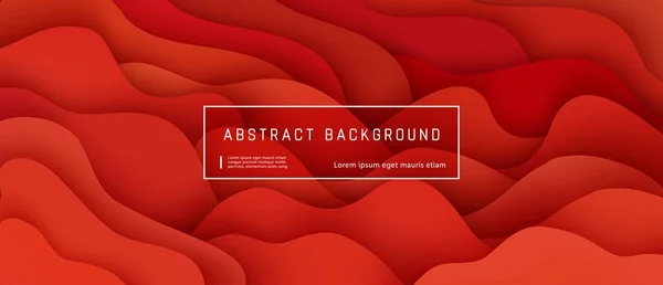 Fondo abstracto con composición de ondas rojas y formas líquidas . — Vector de stock