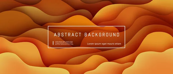 Fondo abstracto con expresivo naranja, flujo de movimiento de onda marrón y composición de formas líquidas . — Vector de stock