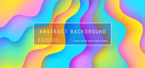 Abstracte achtergrond met kleurovergang vloeistof met expressieve regenboog wave motion flow en vloeistof neon vormen samenstelling. — Stockvector