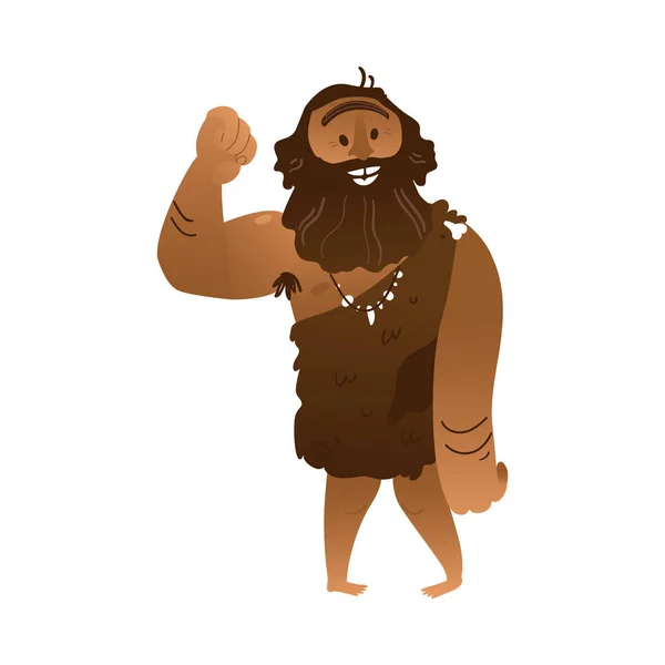 Vector sketch caveman nu em pano de lombo andando — Vetor de Stock